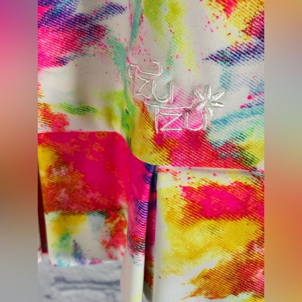 Tzu Tzu Samba Neon Splash Athletic Athleisure Preppy Pleated Sport Golf Skort M - Picture 5 of 11
